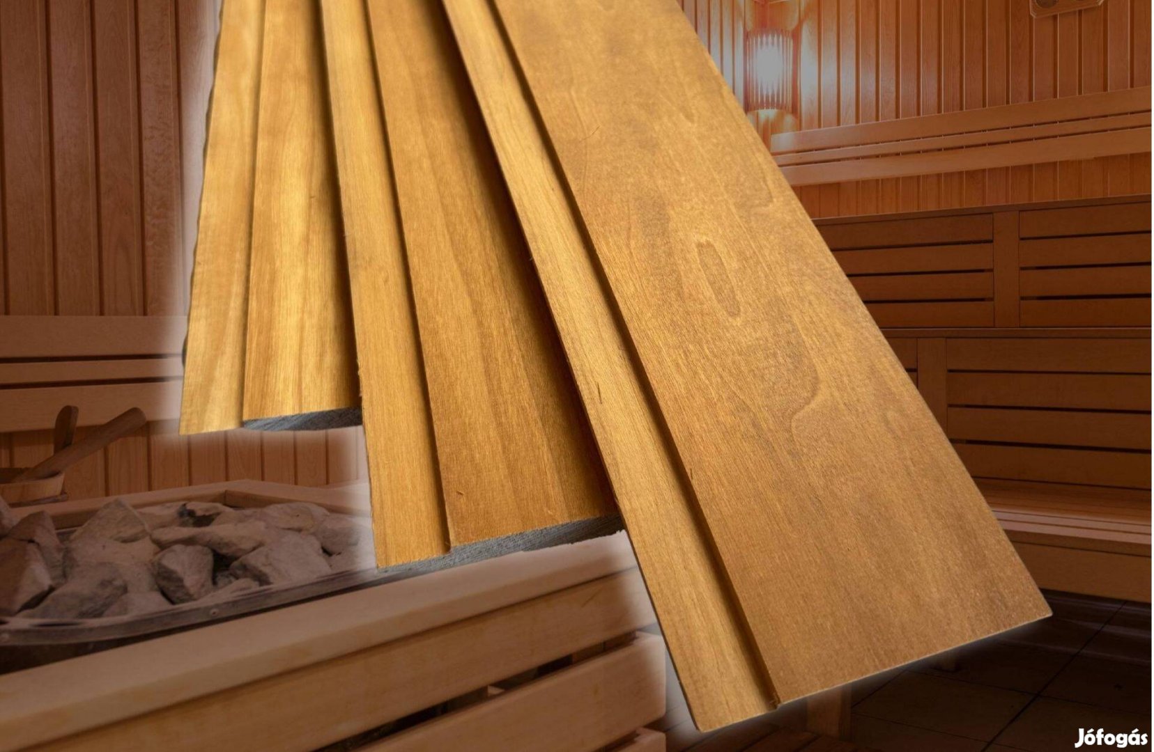 Thermowood Nyár Szauna Lambéria A min. 12x90 Csomómentes STS profil 1,