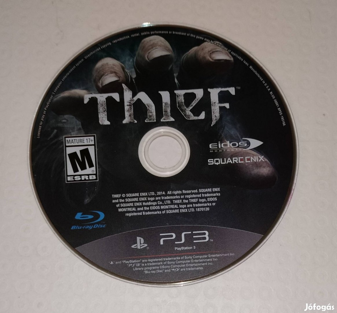 Thief PS3 játék eredeti tok nélkül 