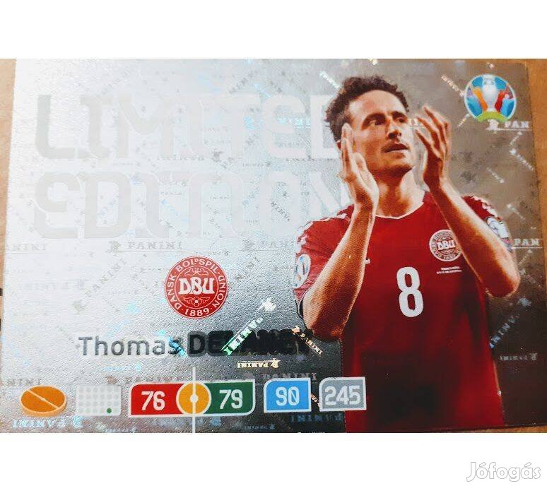 Thomas Delaney Dánia Limited focis kártya Panini UEFA Euro 2020