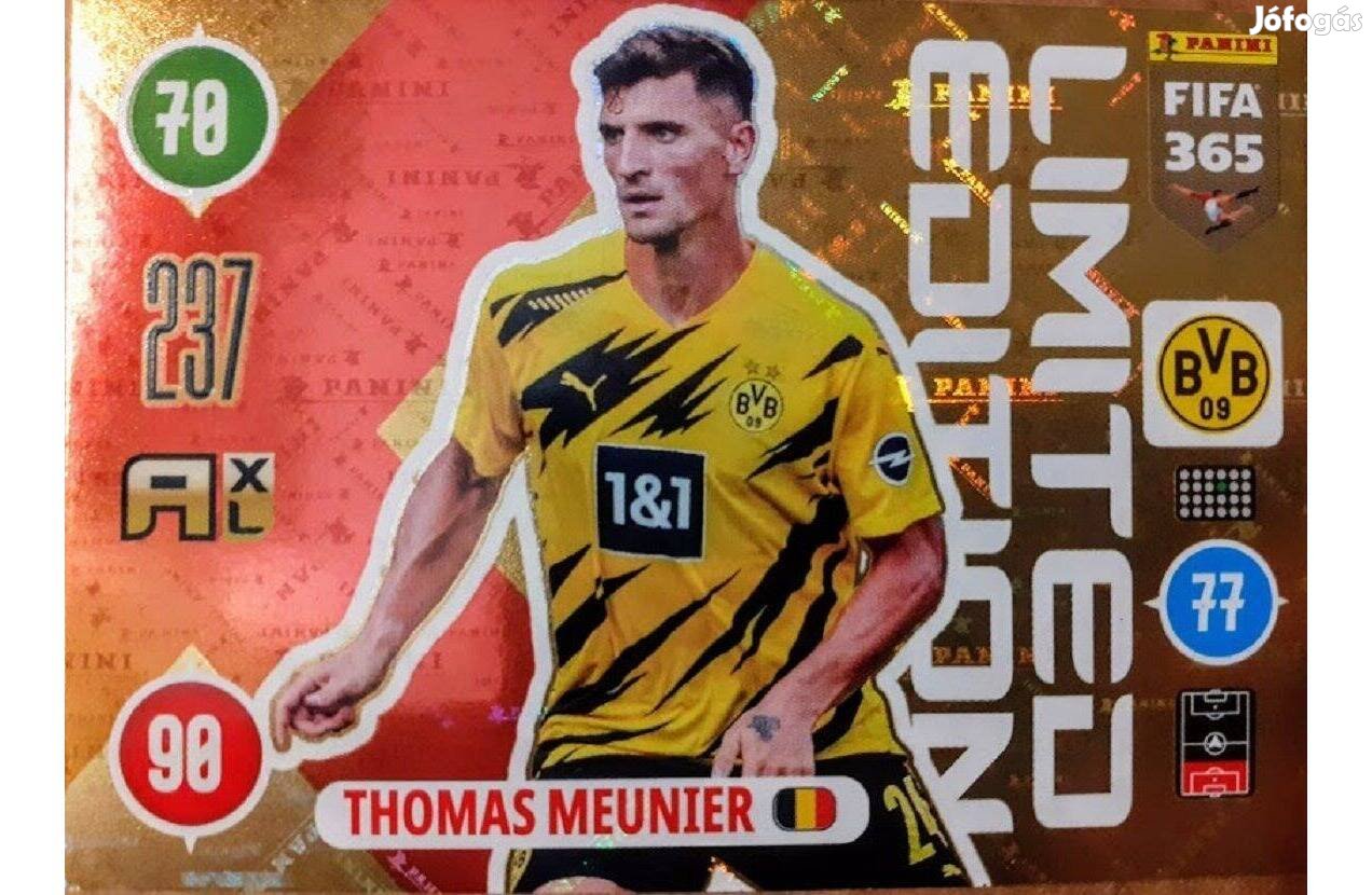 Thomas Meunier Borussia Dortmund Limited focis kártya Panini FIFA 2022