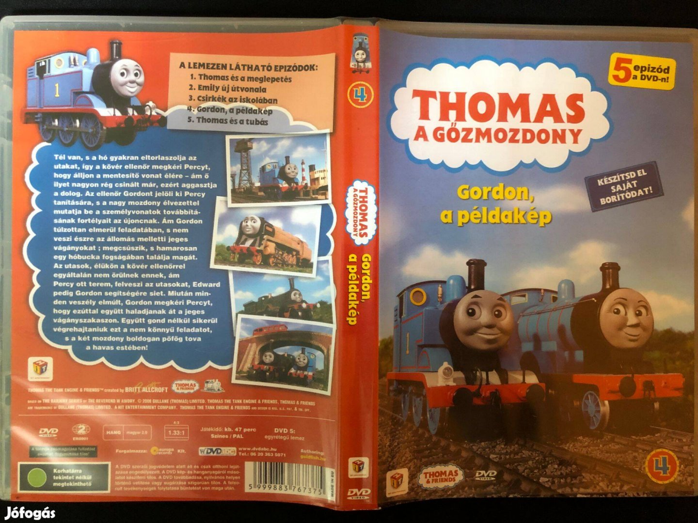 Thomas, a gőzmozdony DVD Gordon, a példakép (karcmentes, színezővel)