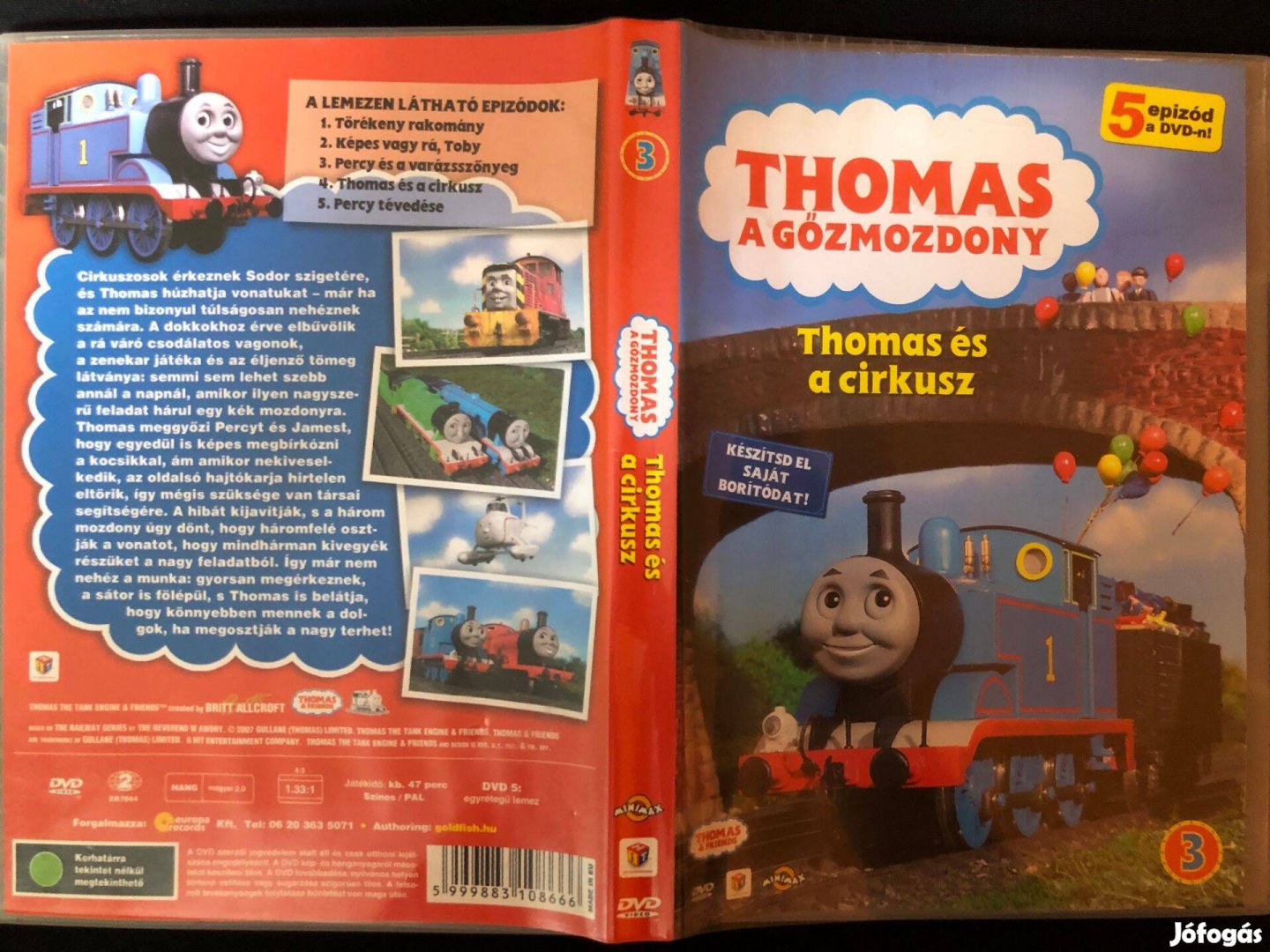 Thomas, a gőzmozdony DVD Thomas és a cirkusz (színezővel)