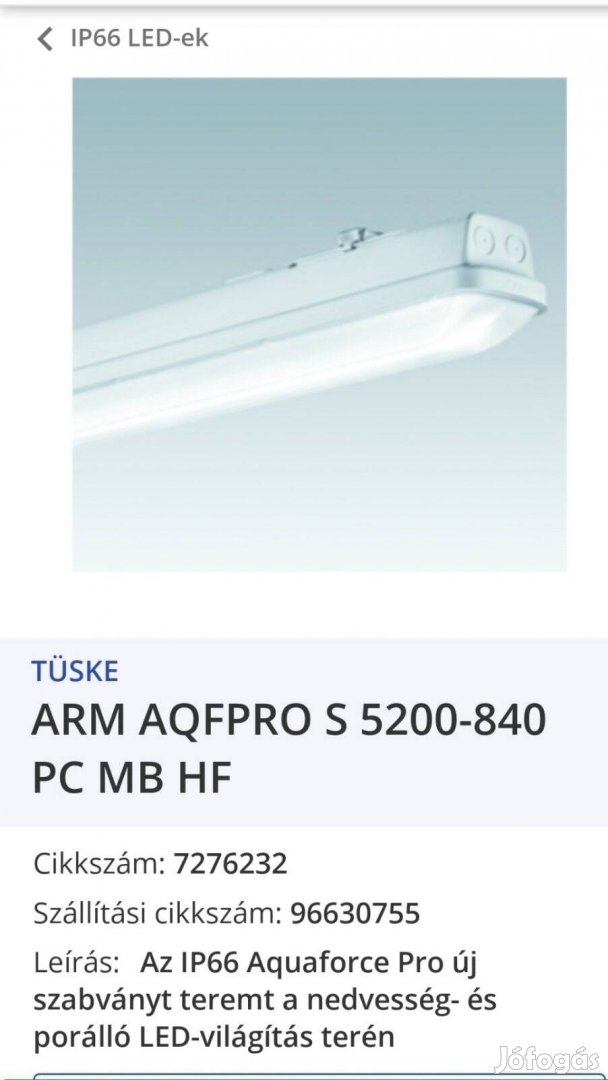 Thorn aqfpro led 5200-840 fénycsőarmatúra eladó!