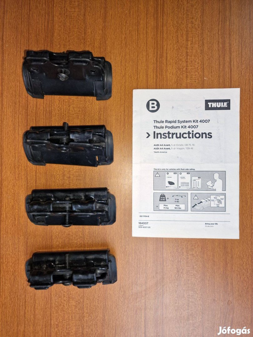 Thule 4007 lábkit, tető csomagtartó rögzítő kit, szerelőkészlet, tetők