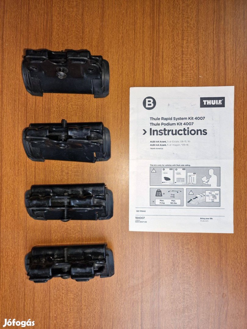 Thule 4007 lábkit, tető csomagtartó rögzítő kit, szerelőkészlet, tetők