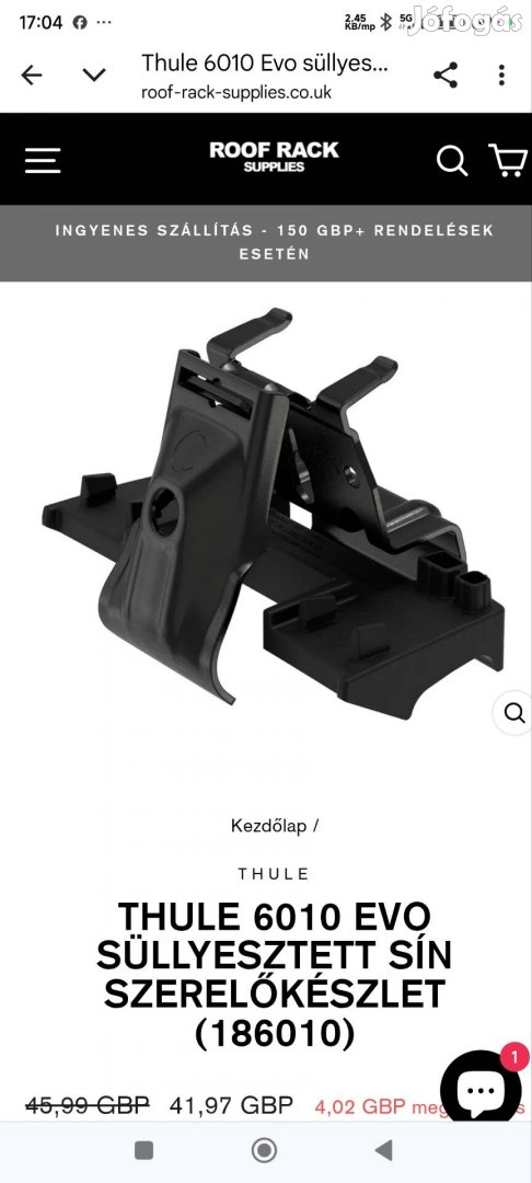 Thule 6010 Flush Rail KIT (186010) Volvo