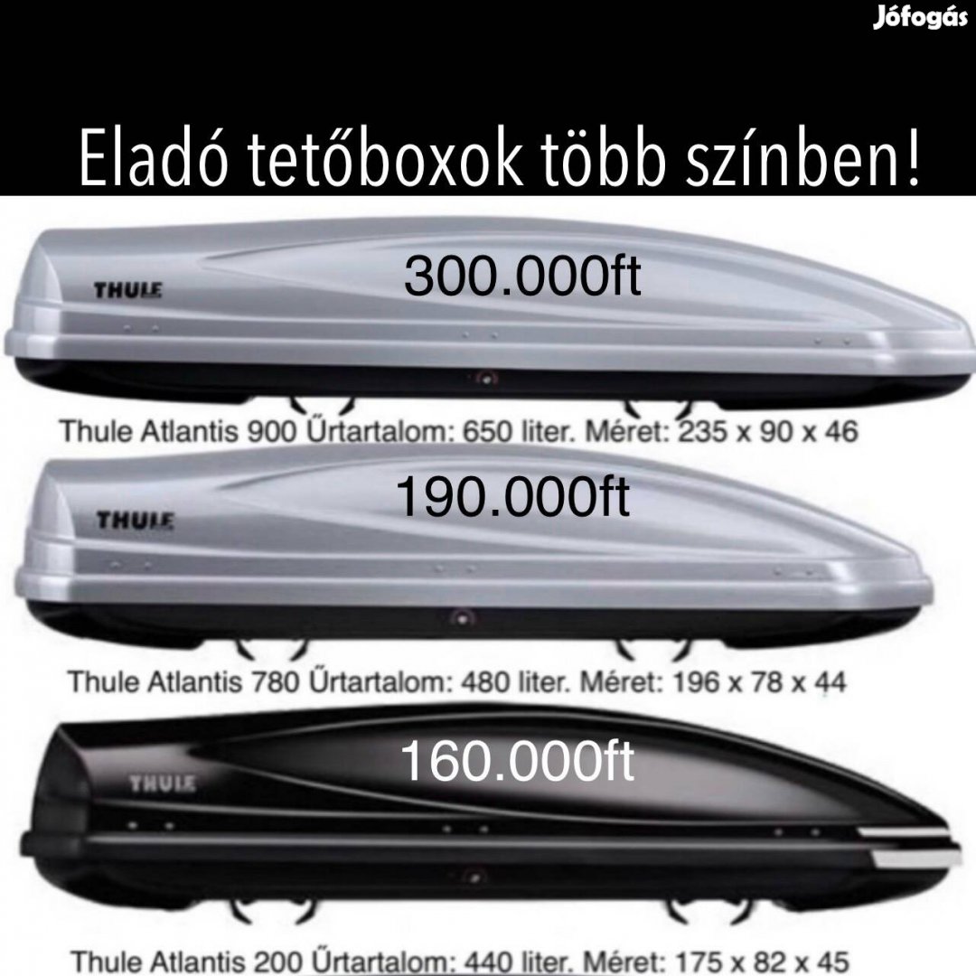 Thule Atlantis tetőbox több színben