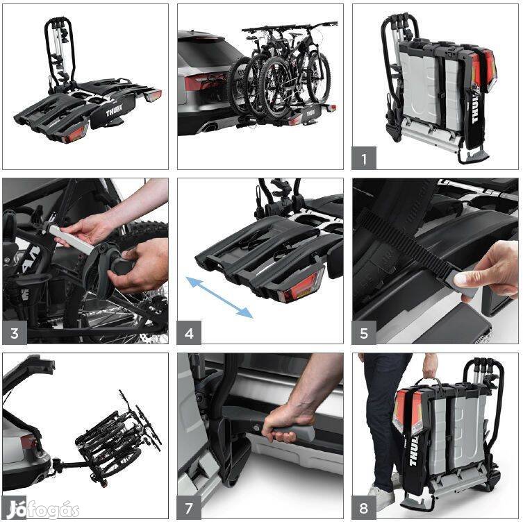 Thule Easyfold 934 XT3 új E-BIKE kerékpárszállító vonóhogra