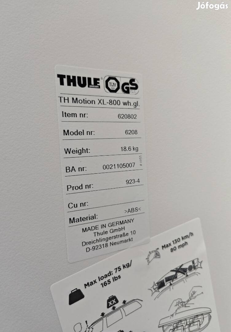 Thule motion 800 tetőbox