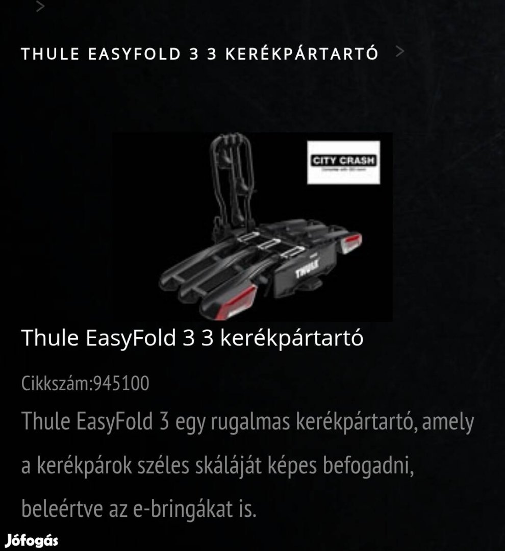 Thule tetőbox kerékpártartó adás vétel