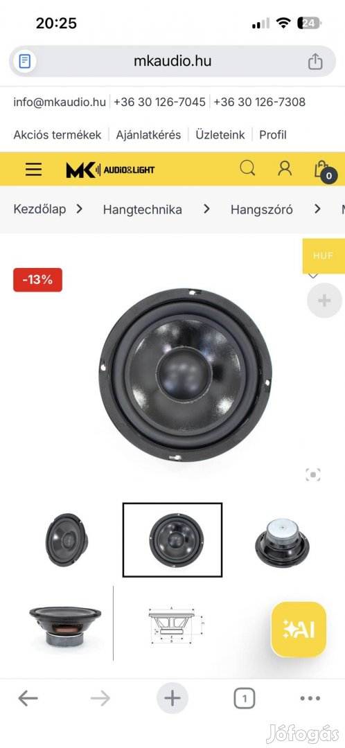 Thunder hangszóró 16 cm eladó