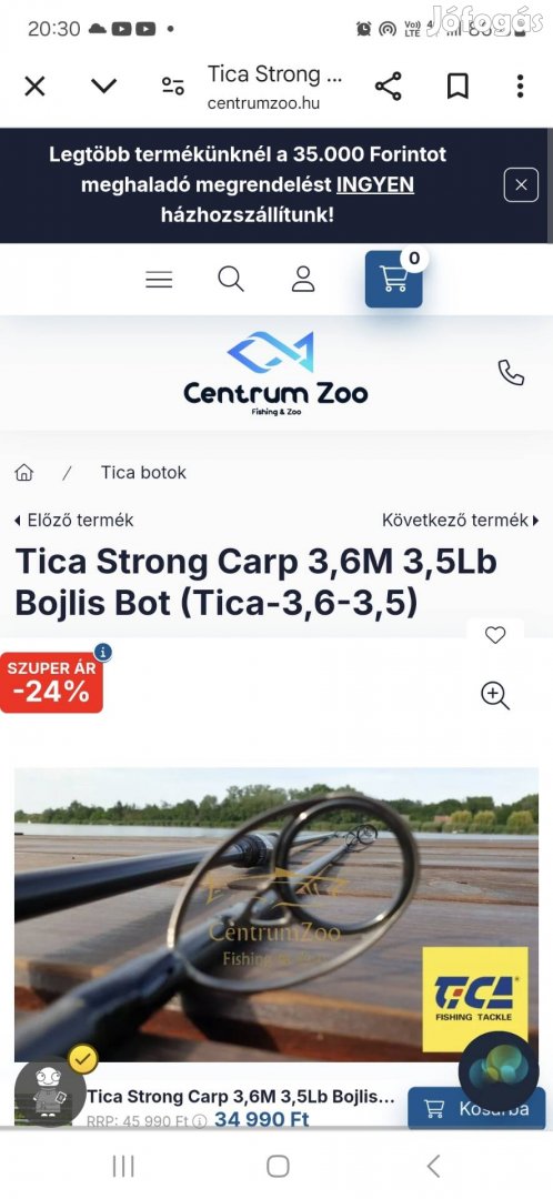 Tica 360m 3.5lb bojlis bot