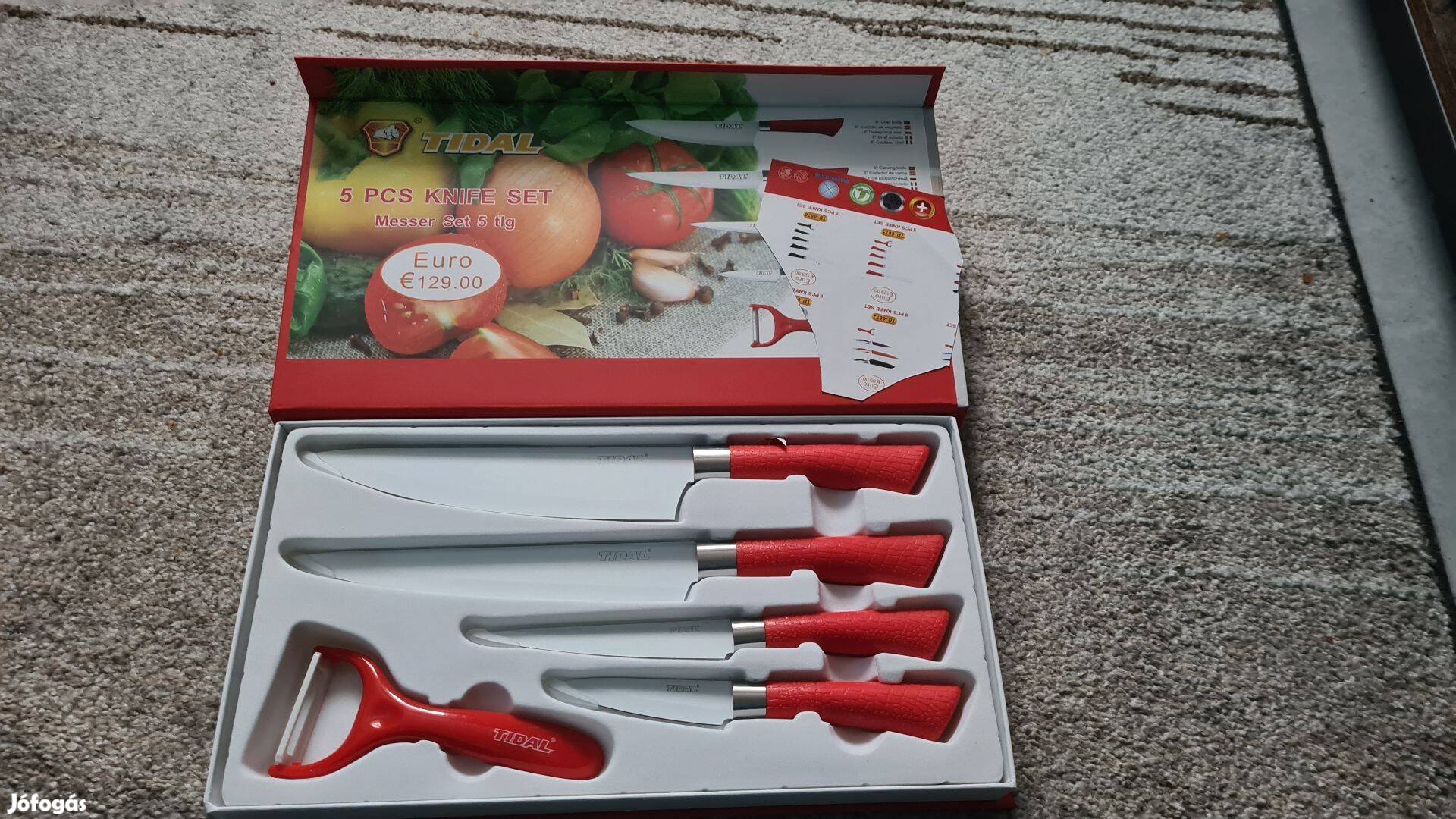 Tidal 4 darabos készlet, 4 db kés, hámozó nélkül