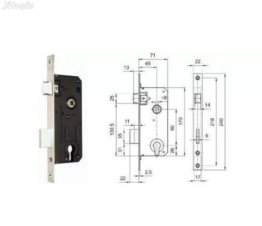 Tidal biztonsági hengerzár betétes univerzális bevésőzár mélyebb