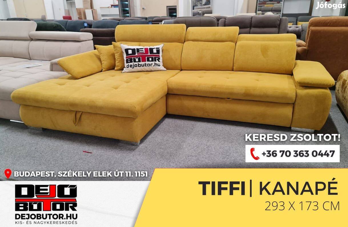 Tiffi kanapé 293x173 cm ágyazható ülőgarnitúra sárga sarok