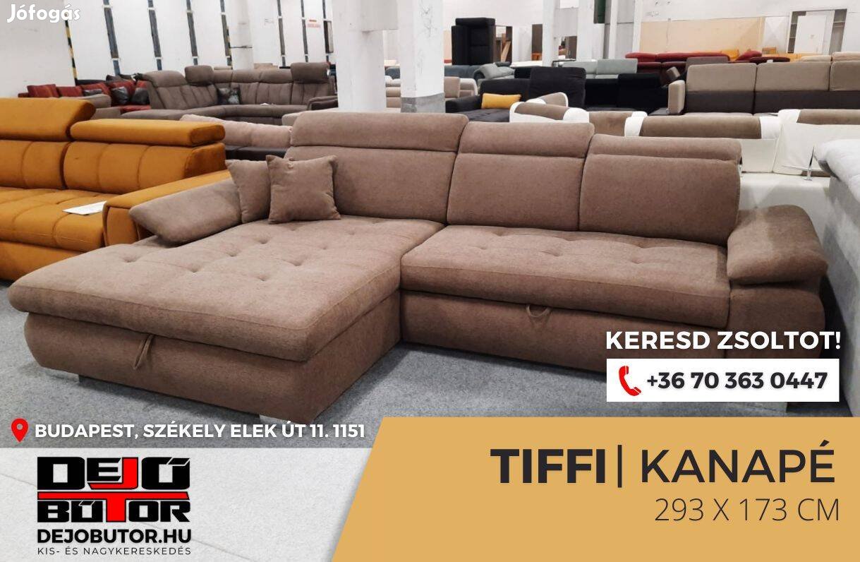 Tiffi kanapé ülőgarnitúra 293x170 cm ágyazható barna sarok