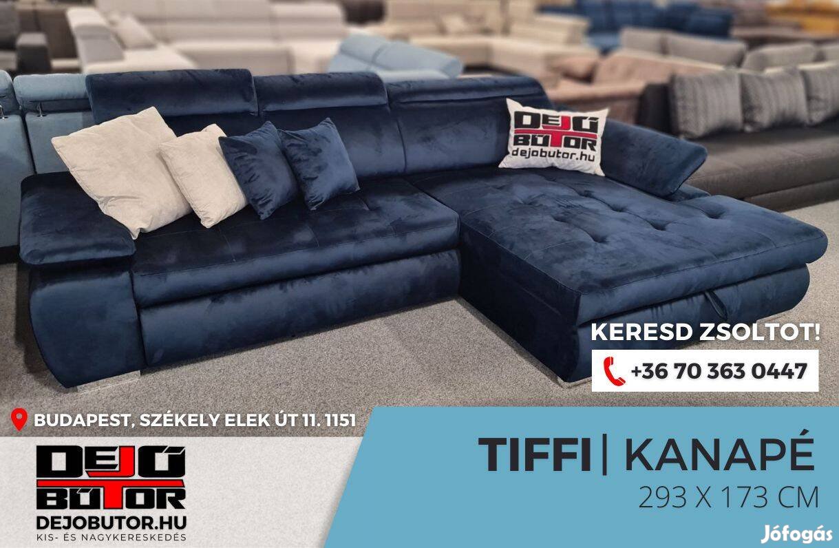 Tiffi rugós sarok kanapé ülőgarnitúra 293x170 cm ágyazható aston 26