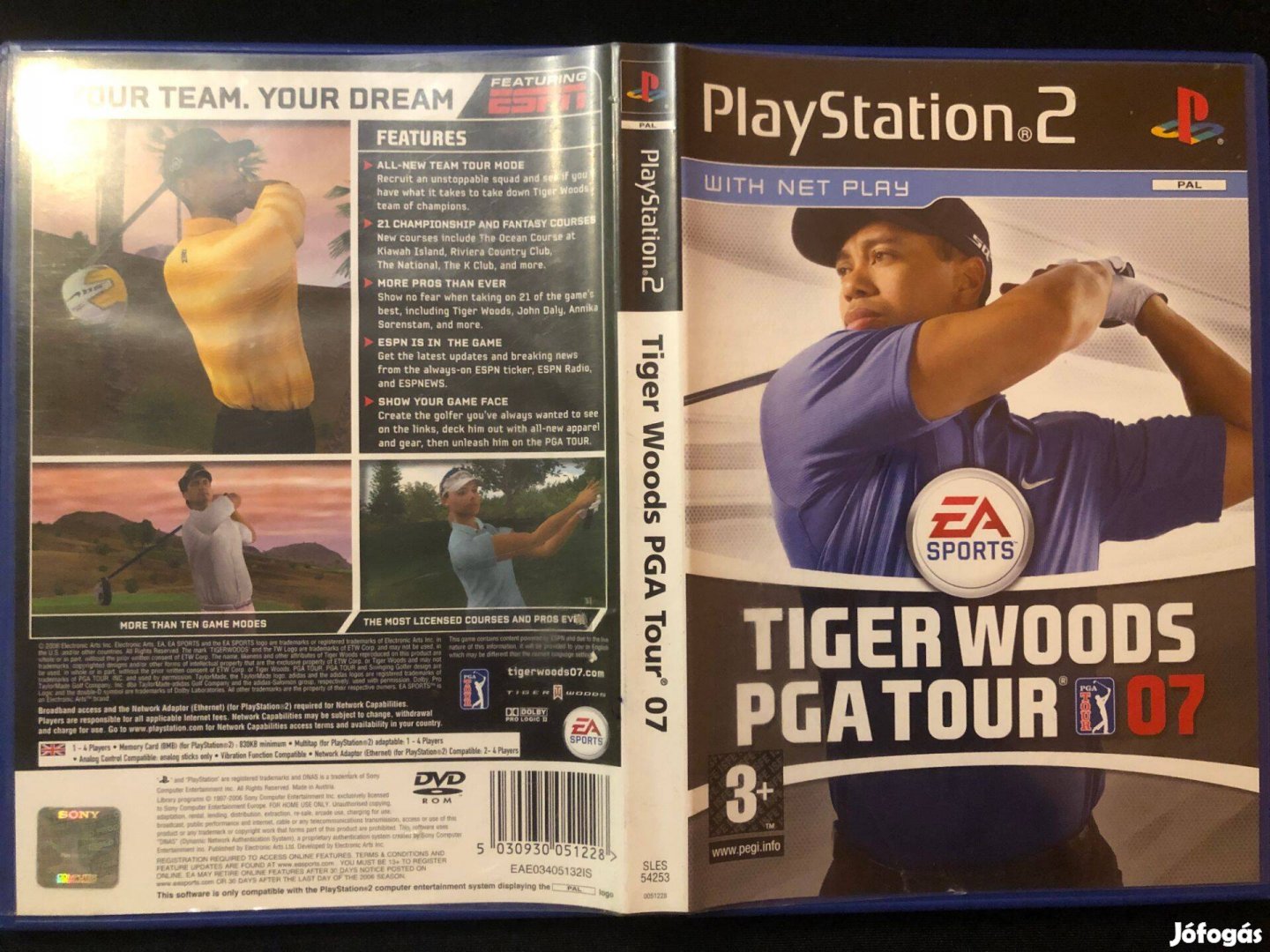 Tiger Woods PGA Tour 07 PS2 Playstation 2 (eredeti lemez)