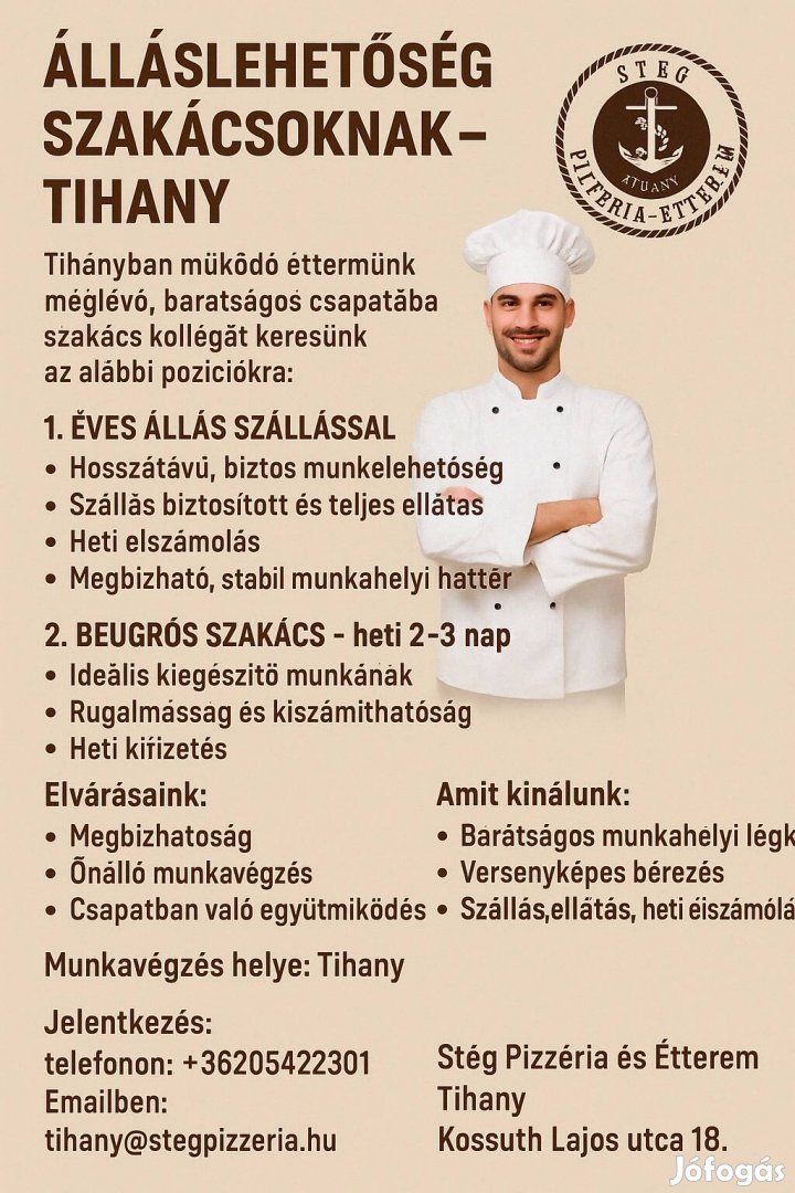 Tihany szakács állás