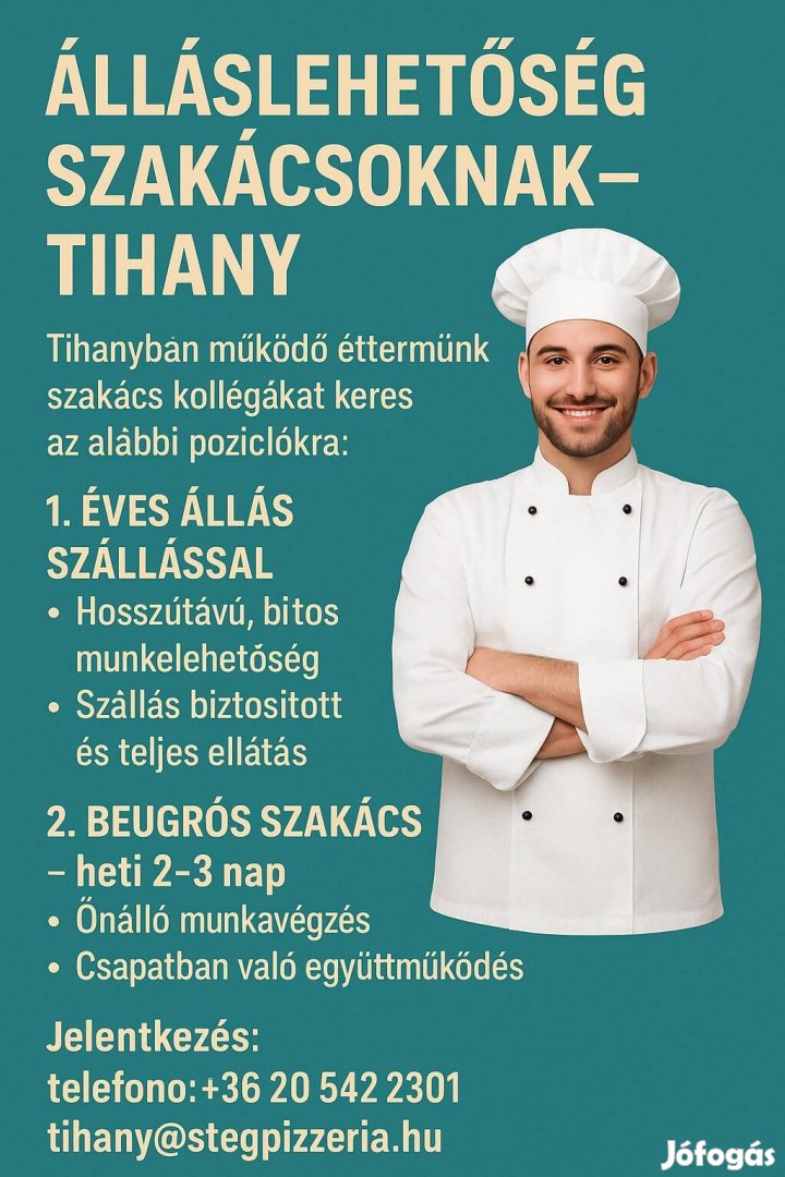 Tihany szakács állás
