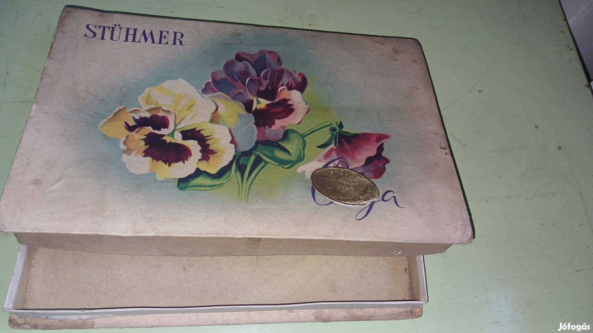 Tilinkó Stühmer régi bon-bonos doboz 1944