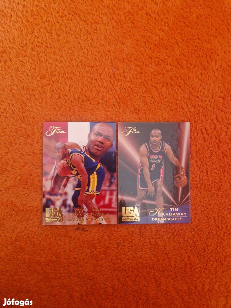Tim Hardaway Flair USA 1994 kosaras kártyák 2db