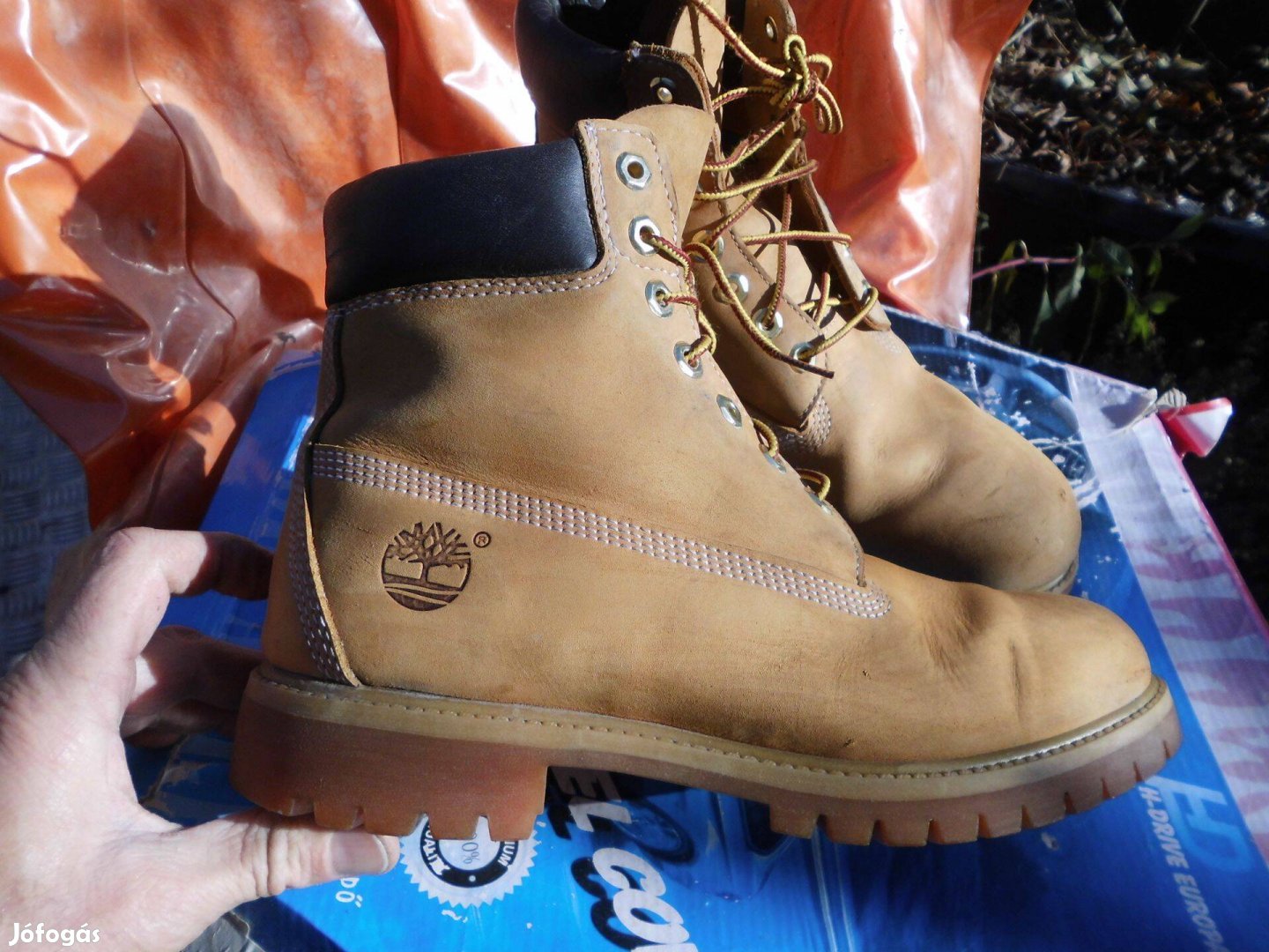 Timberland okker bőr 42-es unisex bakancs eladó,