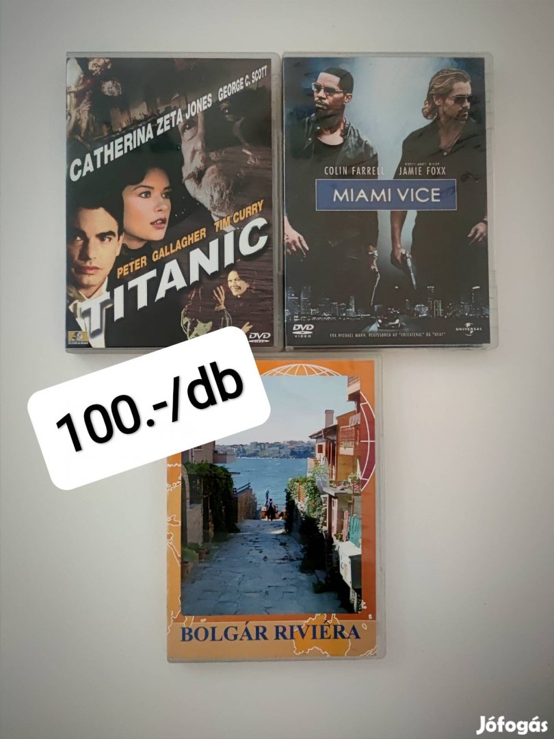 Titanic/ Miami Vice/ Bolgár riviéra DVD kiadások 100 Ft-ért 