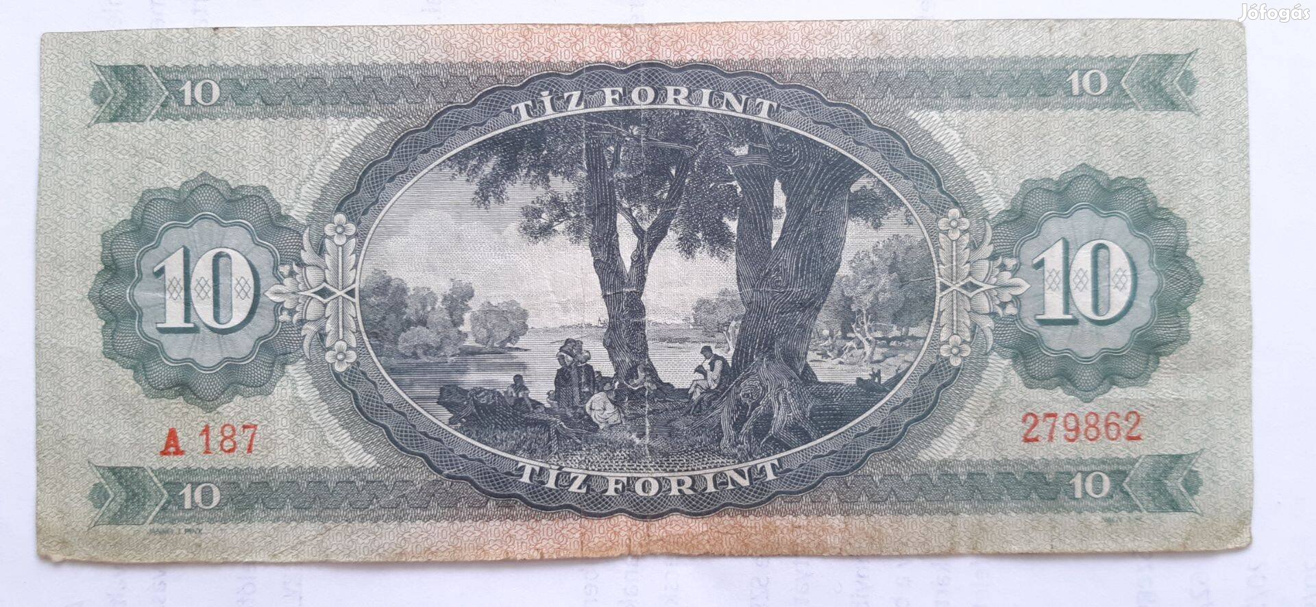 Tíz forintos papír bankjegy használt állapotban.1962 évjárat
