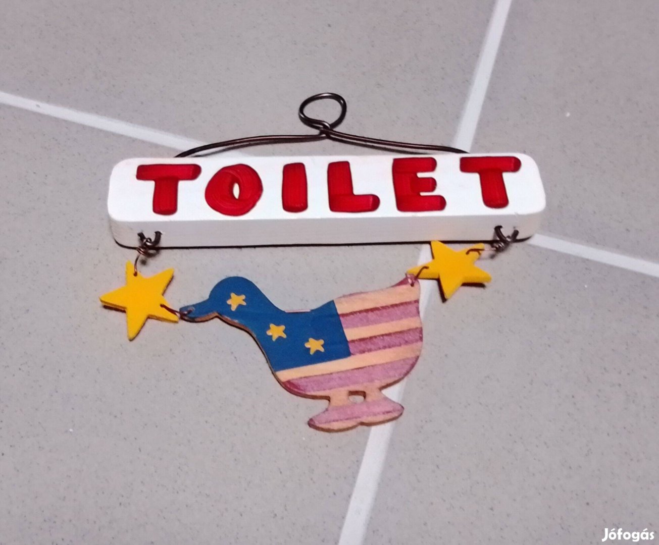 Toalet feliratos country stílusú felakasztható dísz