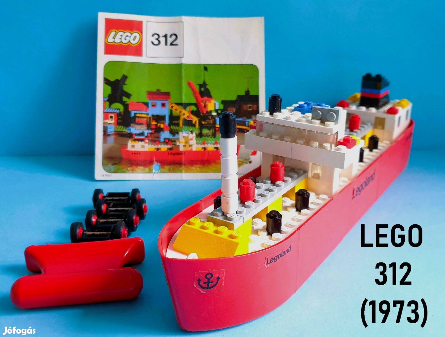 Több mint 50 éves LEGO 312 Tanker (1973), hiánytalan, útmutató