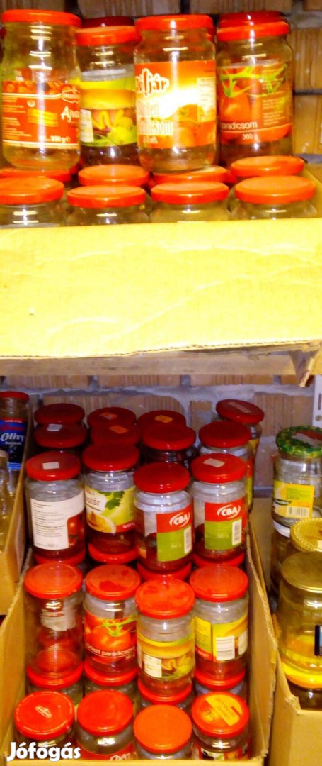 Több száz mustáros paradicsomos 370 ml befőttes üveg tető