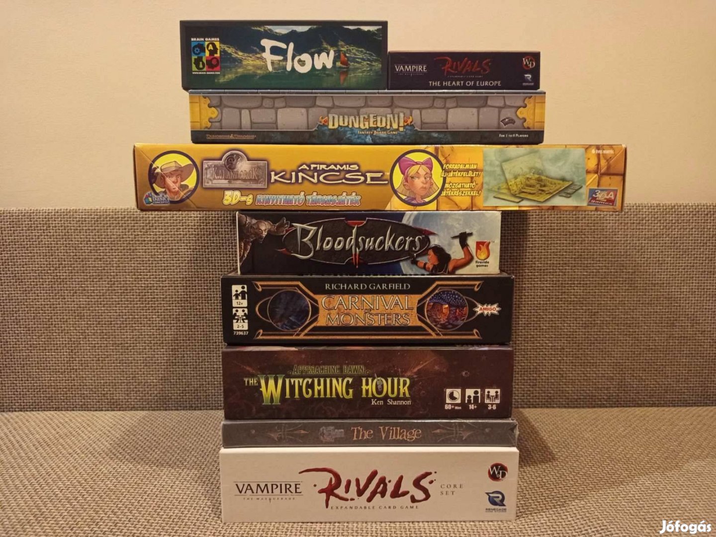 Több társasjáték Flow, Vampire, Dungeon, Bloodsuckers,