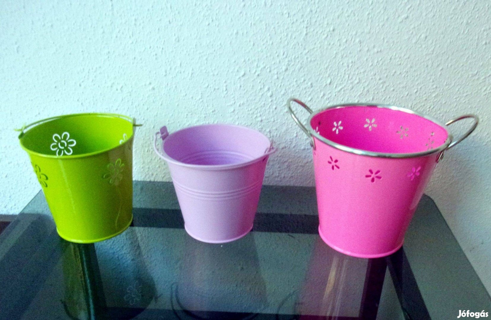 Többféle fém vödör kaspó virágtartó dekoráció Újpest