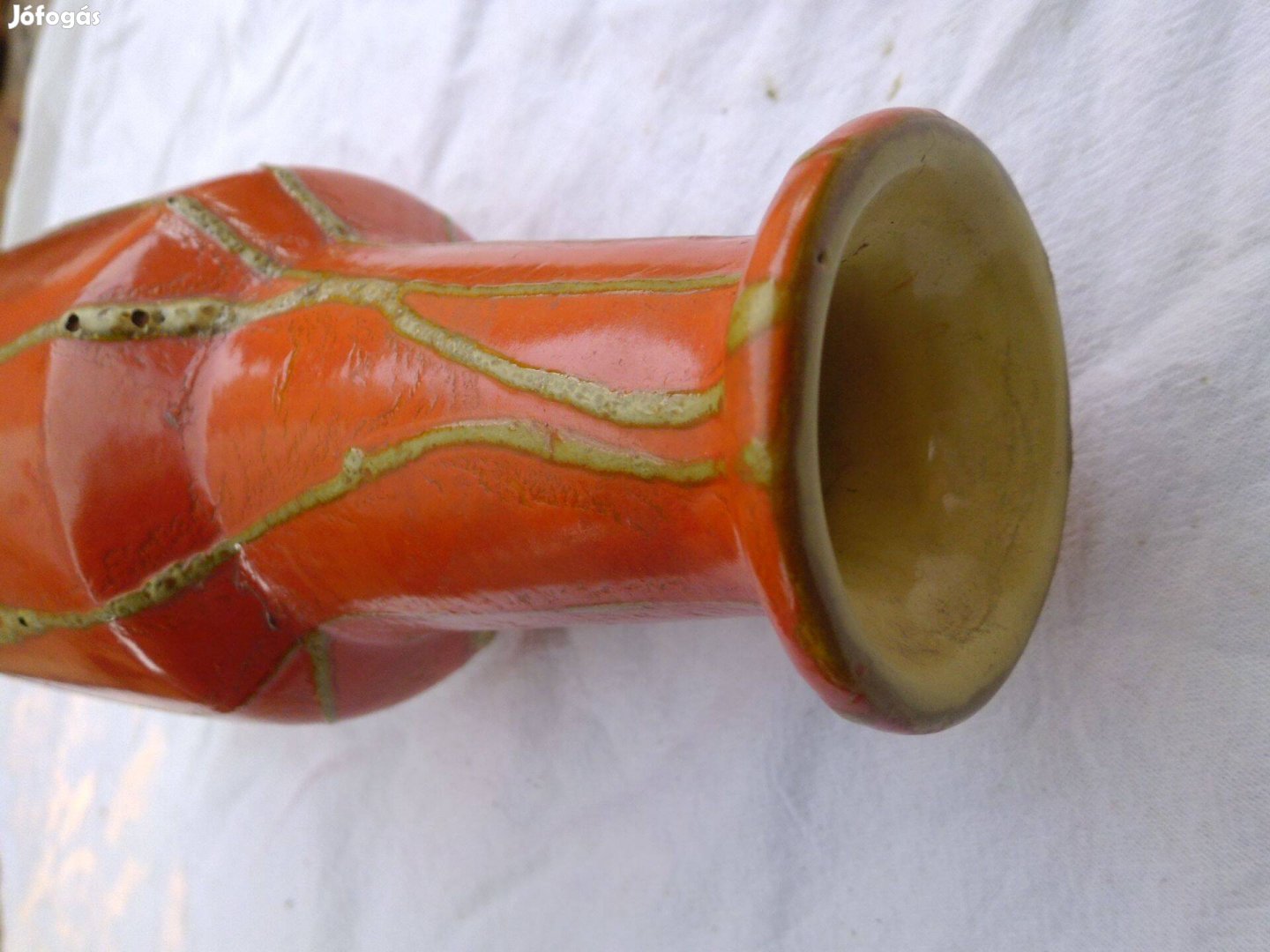 Tófej kerámia váza a Kádár korszakból 32cm