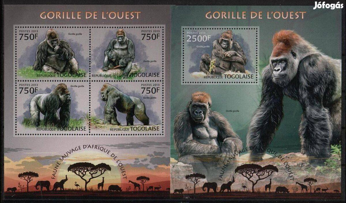 Togo - Gorilla (2013) kisív+blokk Bélyegek