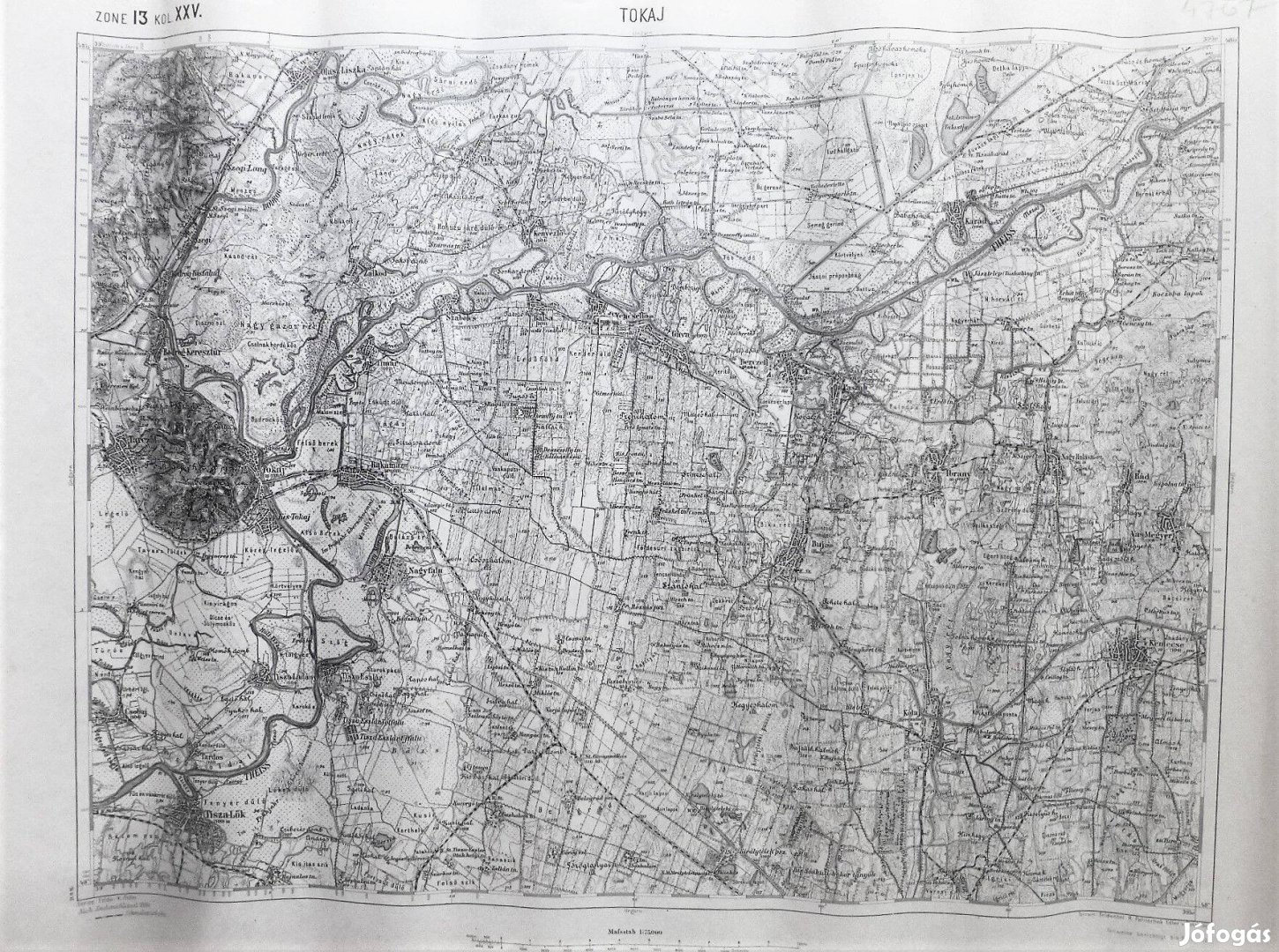 Tokaj környéke régi térkép 1915