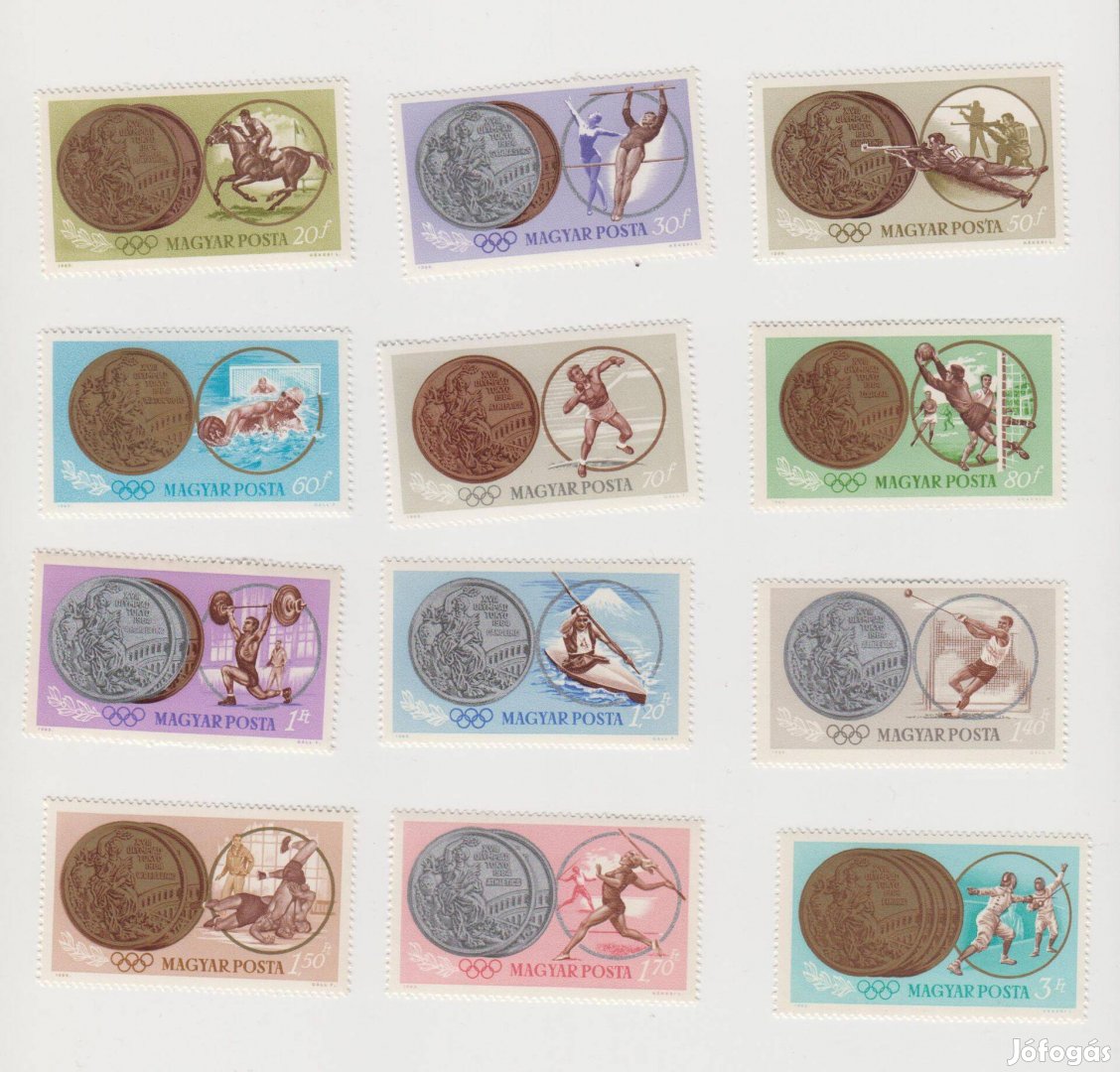 Tokiói olimpia érmesei bélyeg sor 1965