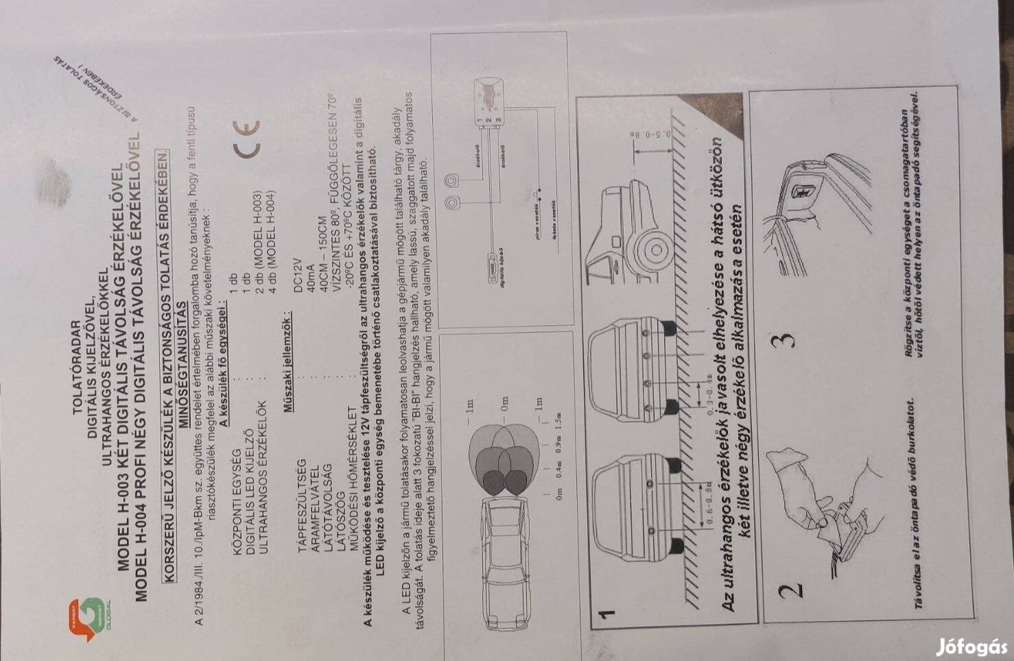 Tolatóradar kompletten