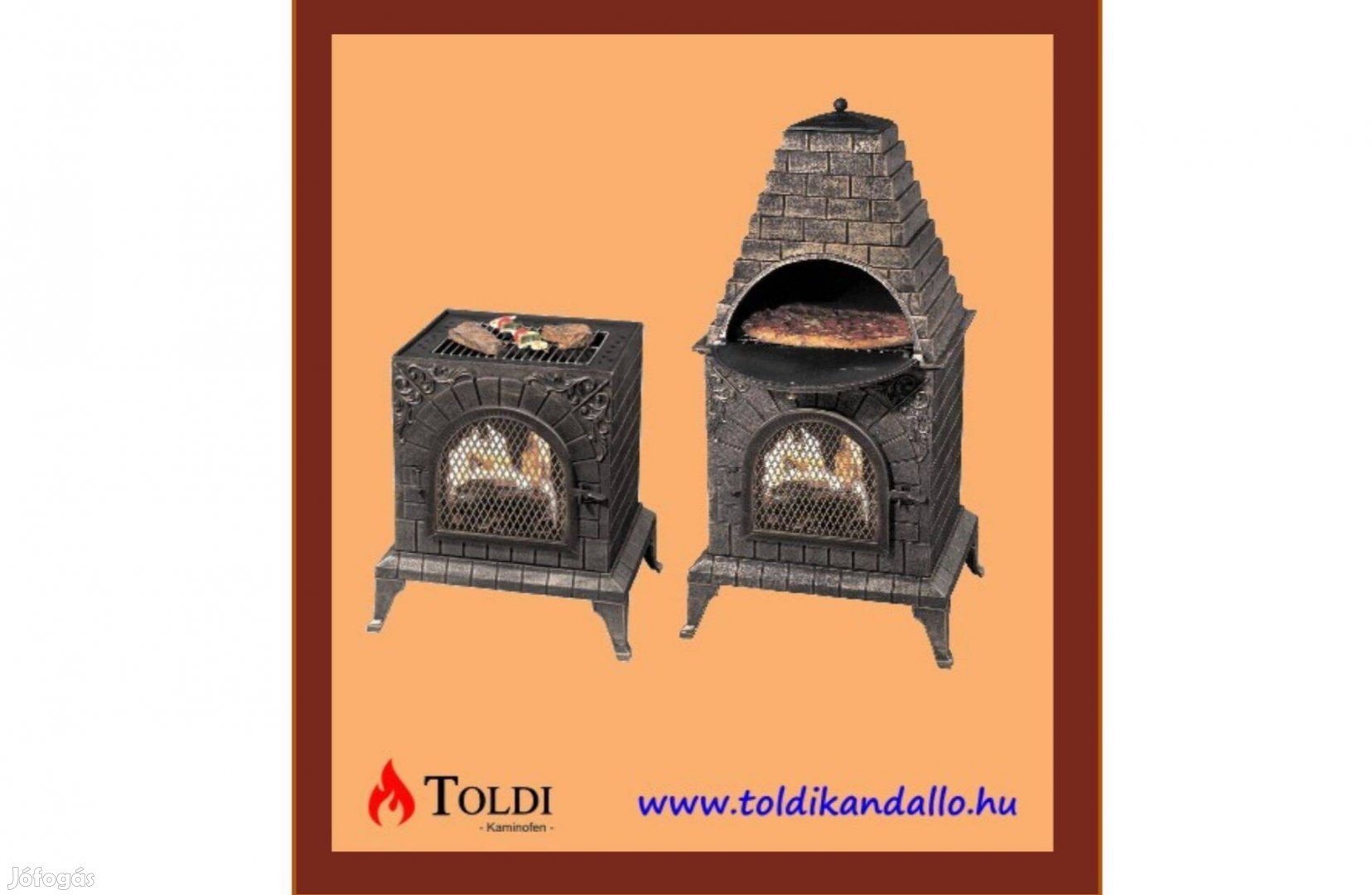 Toldi hordozható öntvény, pizzasütő - kemence, 2 év