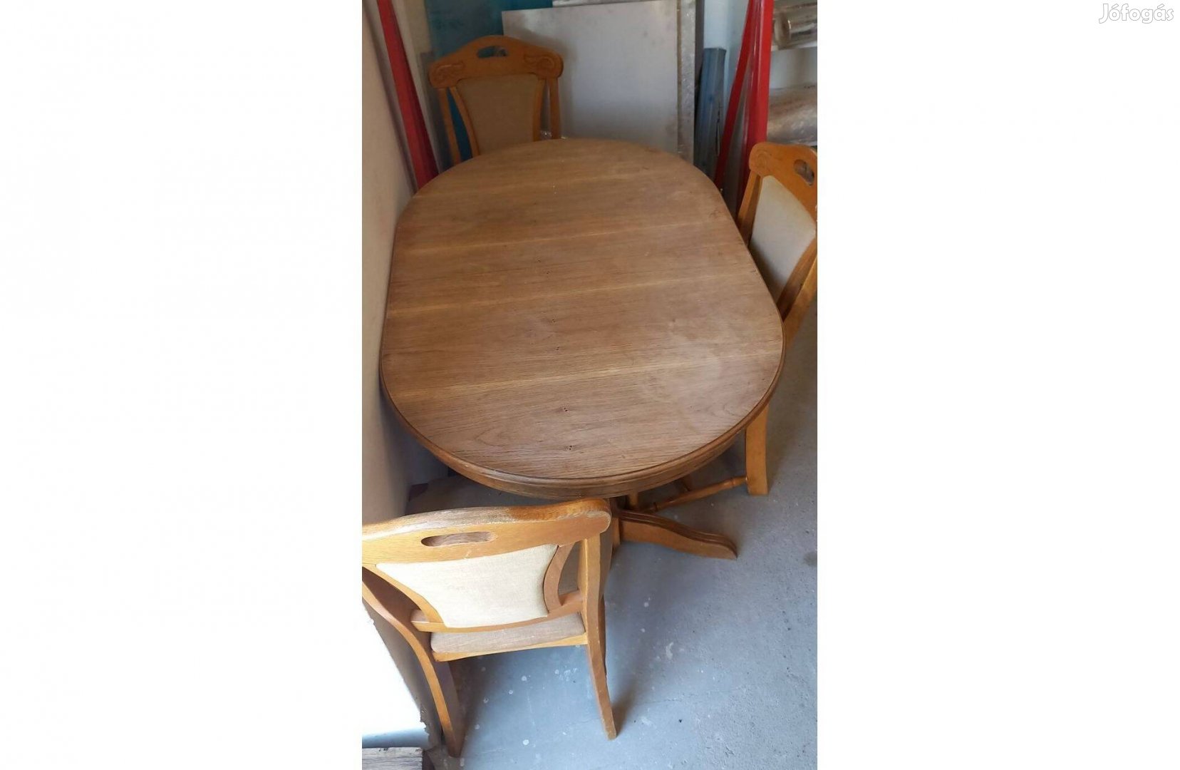 Tölgyfa 90x140 kinyitható étkezőasztal 4 székkel