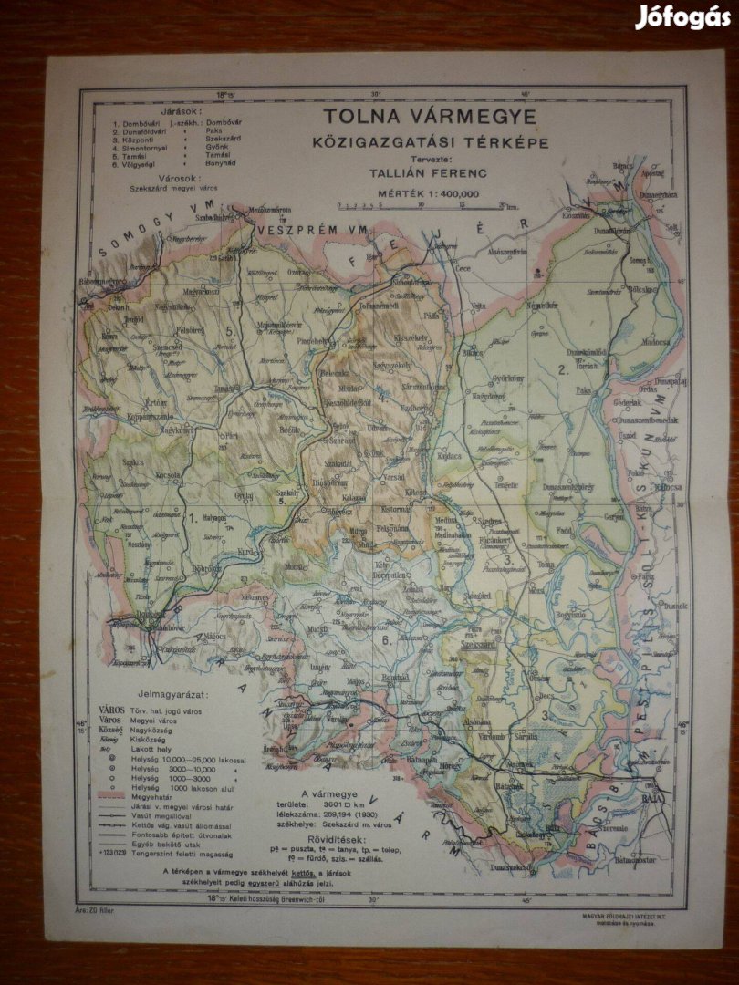Tolna vármegye térképe