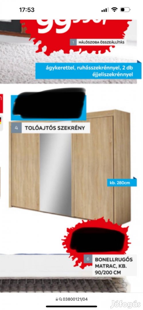 Tolójatós tükrös szekrény 