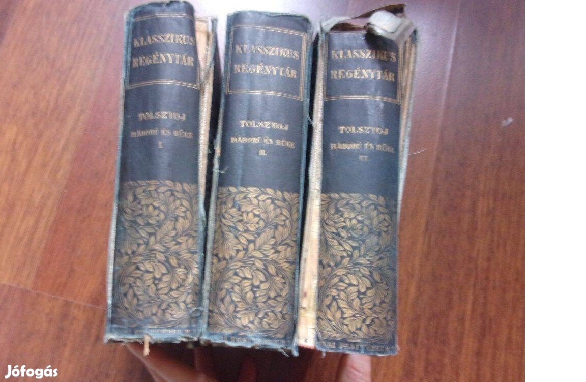 Tolsztoj Háború és béke I-III. 1907-es antik könyv 3 db egyben 1500 Ft