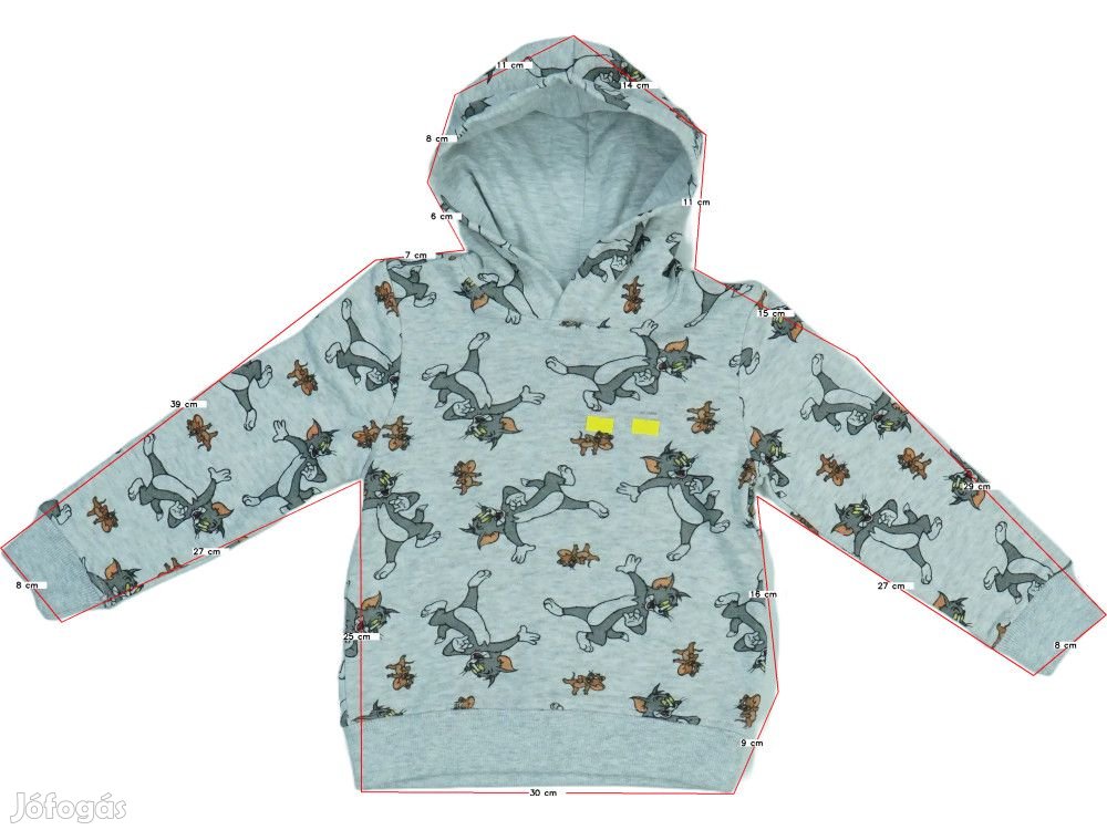 Tom&Jerry Új (hibás) Fiú Kapucnis pulóver (Méret: 110)
