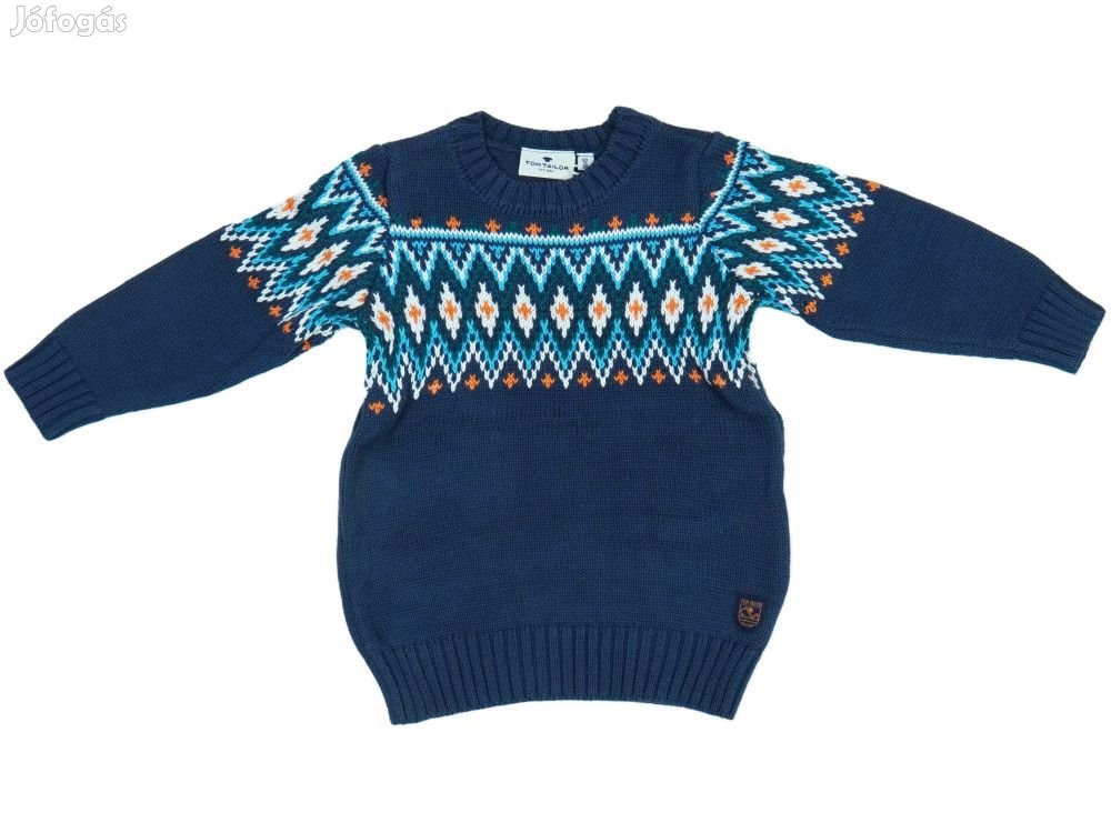 Tom Tailor Új címkés Fiú Kötött pulcsi Méret 98