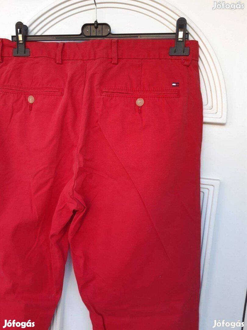 Tommy Hilfiger 32/34 piros,tavaszi pamutvászon férfi nadrág