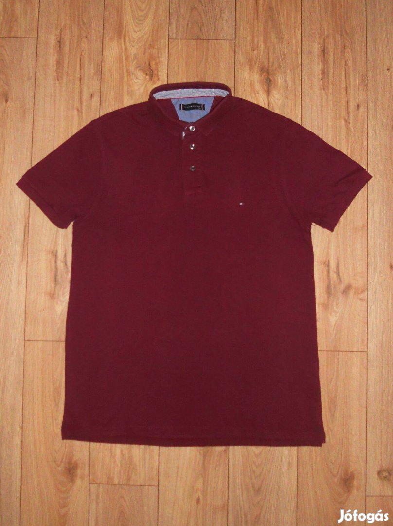 Tommy Hilfiger bordó galléros póló XL-es