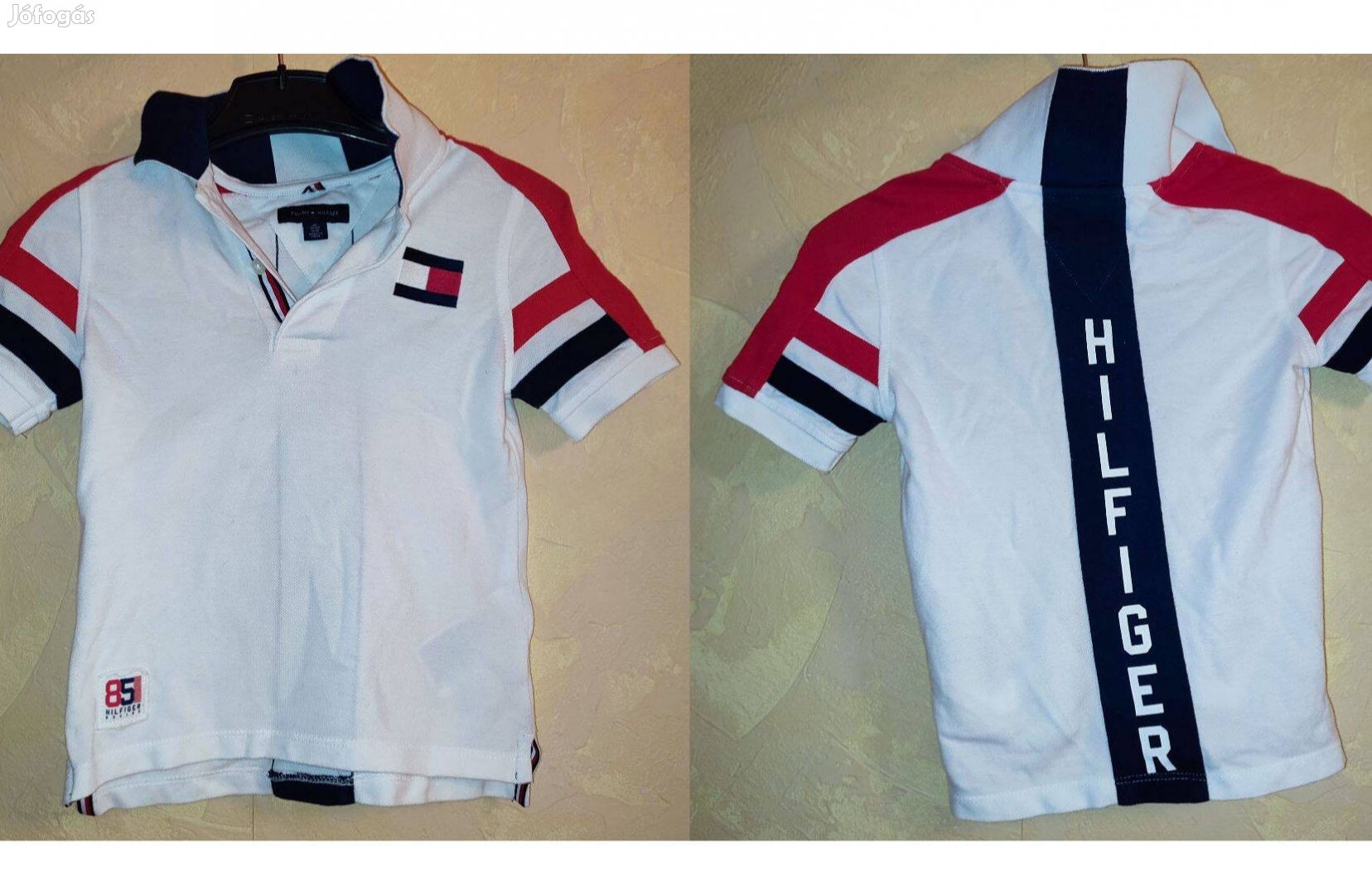 Tommy Hilfiger eredeti fehér gyerek galléros póló XS, 4-5