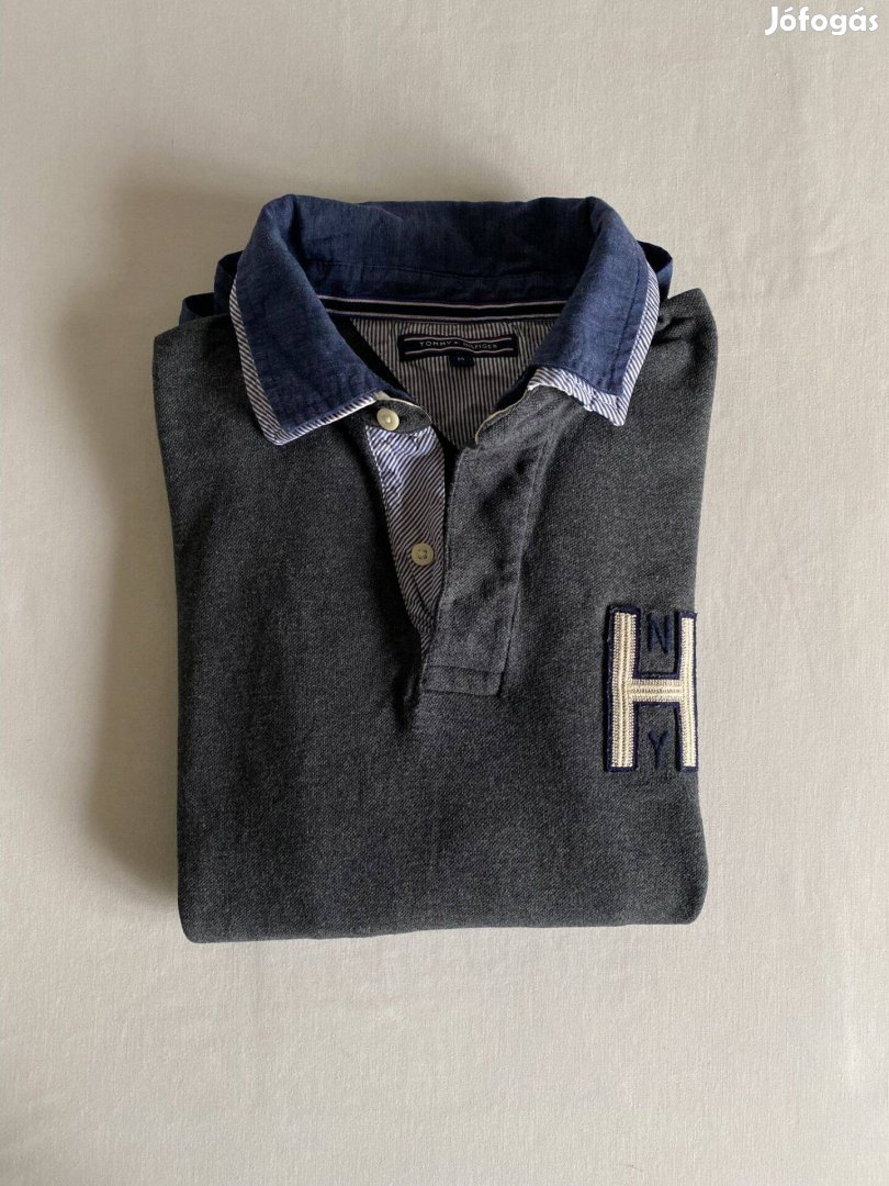 Tommy Hilfiger férfi hosszú ujjú galléros póló, M-es